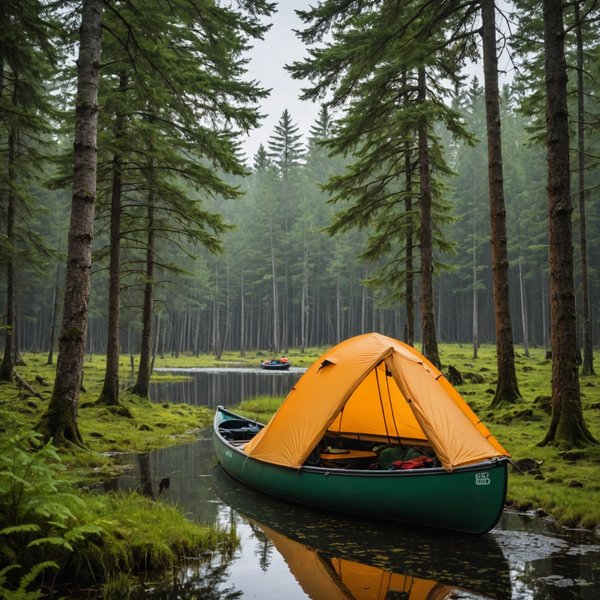 Comment organiser un camping pour une expédition de canoë en région marécageuse?